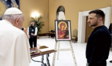 젤렌스키가 교황에게 선물한 아기 예수 그림